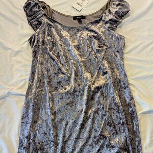 Forever 21 Plus Size Velvet Shift Dress 2X Taupe NWT Off-Shoulder
